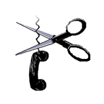 Scissors clipping cord 
on wireless phone